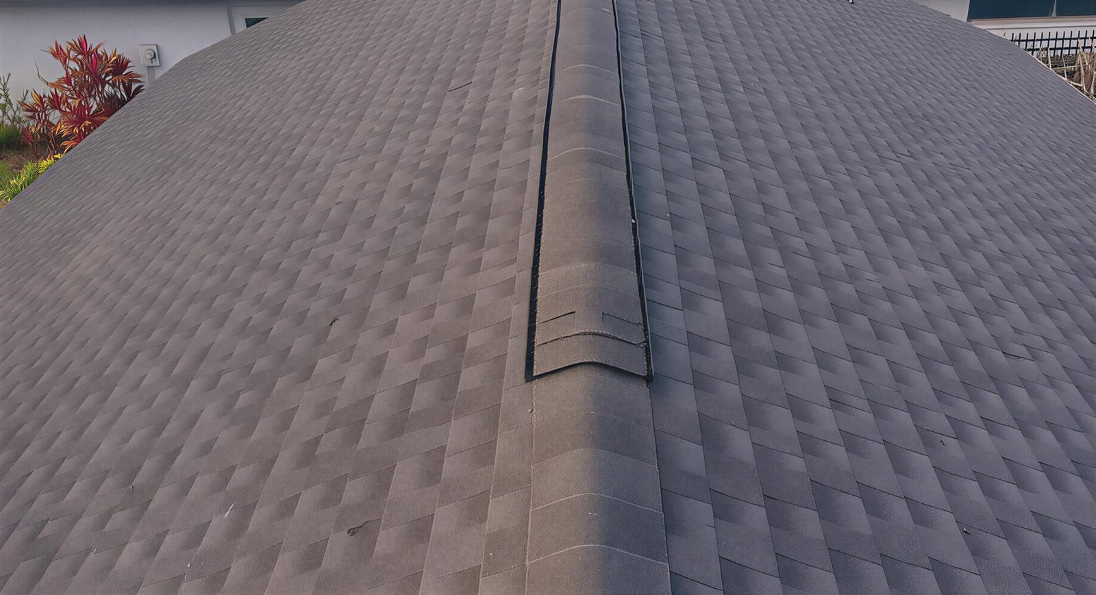 Completed modified shingle roof